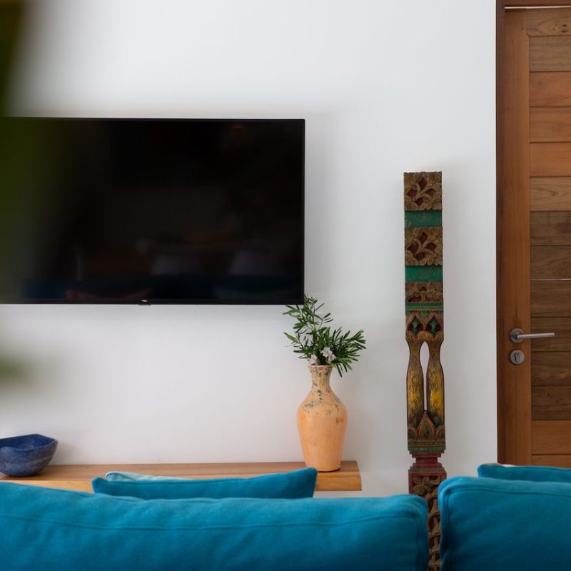 Living room at Villa Banana Fan, a 2 bedroom luxury, ocean view villa located in Zog Villa Estate, Maenam,, Koh Samui