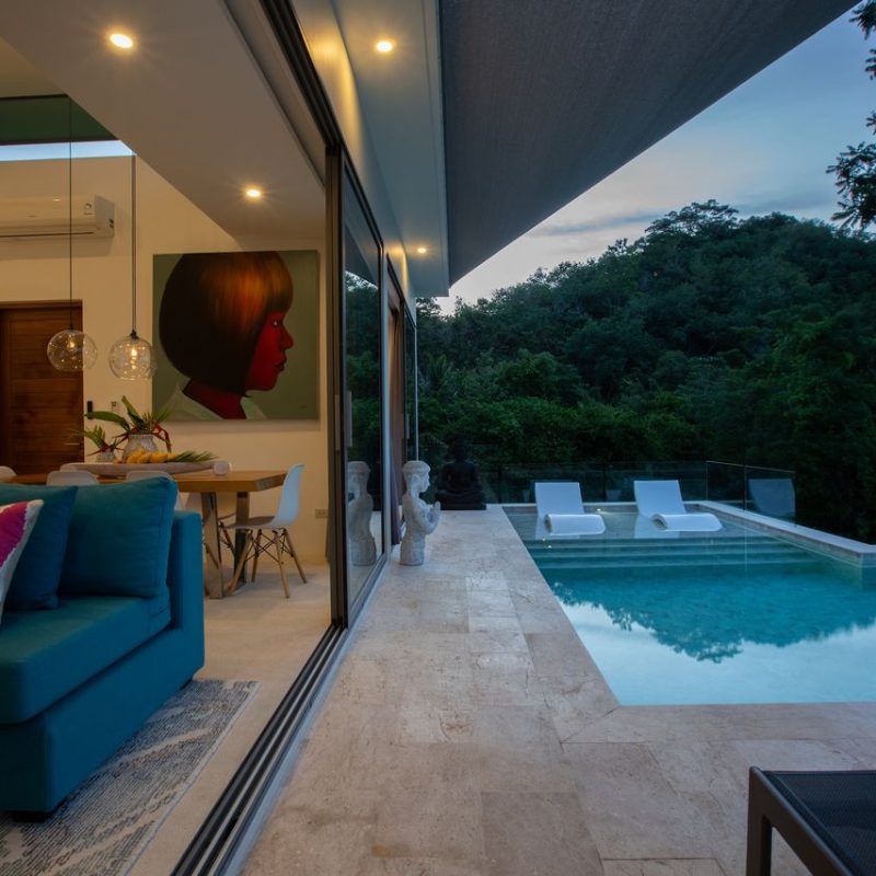 Sun lounging at Villa Banana Fan, a 2 bedroom luxury, ocean view villa located in Zog Villa Estate, Maenam,, Koh Samui