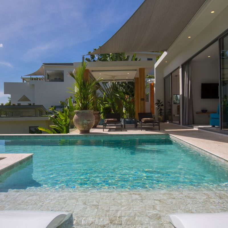 Swimming pool at Villa Banana Fan, a 2 bedroom luxury, ocean view villa located in Zog Villa Estate, Maenam,, Koh Samui