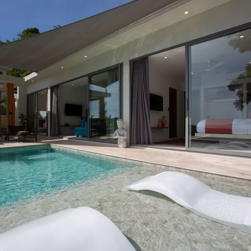 Swimming pool at Villa Banana Fan, a 2 bedroom luxury, ocean view villa located in Zog Villa Estate, Maenam,, Koh Samui