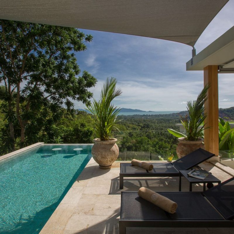 Swimming pool at Villa Banana Fan, a 2 bedroom luxury, ocean view villa located in Zog Villa Estate, Maenam,, Koh Samui