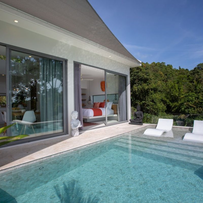 Swimming pool at Villa Banana Fan, a 2 bedroom luxury, ocean view villa located in Zog Villa Estate, Maenam,, Koh Samui