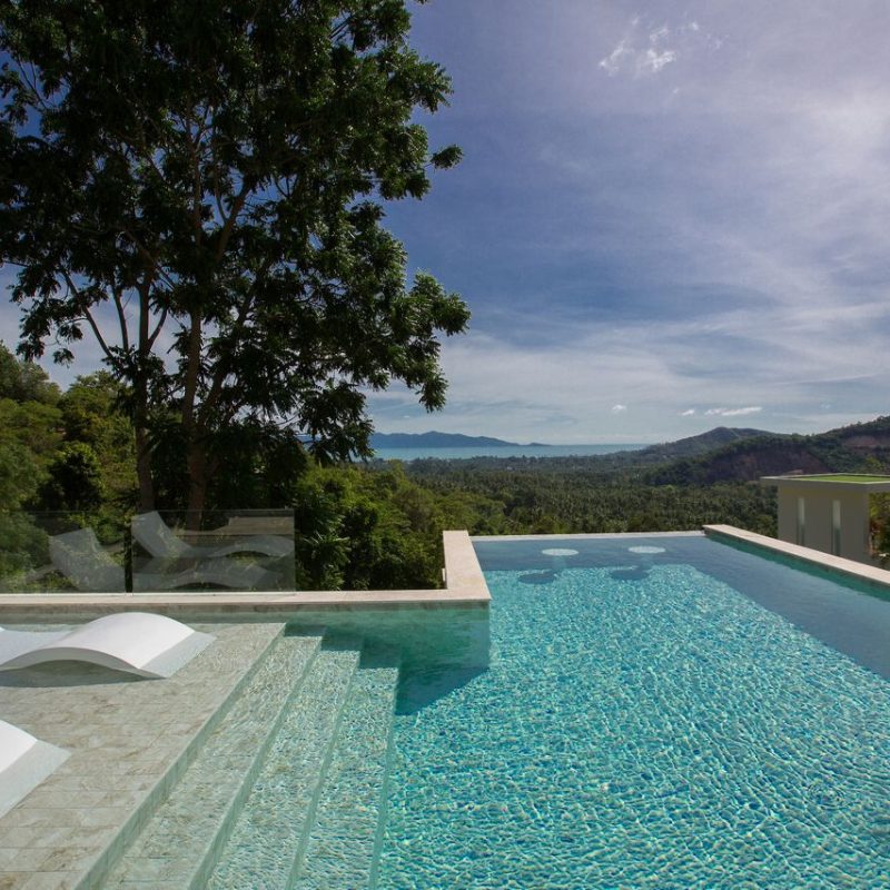 Swimming pool at Villa Banana Fan, a 2 bedroom luxury, ocean view villa located in Zog Villa Estate, Maenam,, Koh Samui