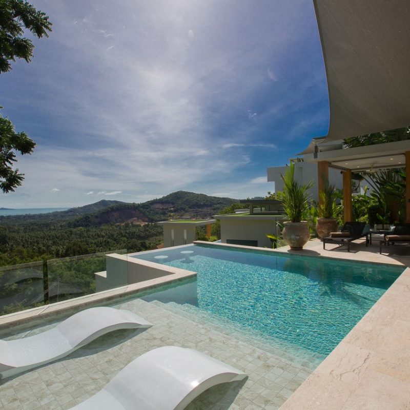 Swimming pool at Villa Banana Fan, a 2 bedroom luxury, ocean view villa located in Zog Villa Estate, Maenam,, Koh Samui