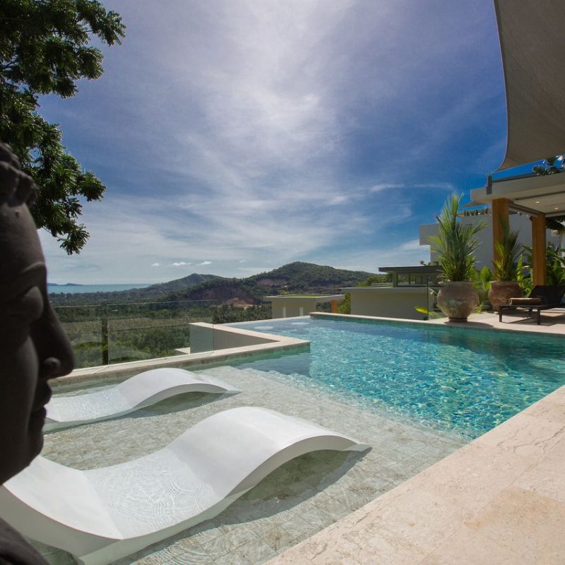 Swimming pool at Villa Banana Fan, a 2 bedroom luxury, ocean view villa located in Zog Villa Estate, Maenam,, Koh Samui