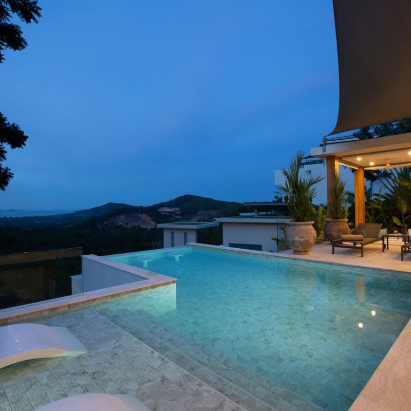 Swimming pool at Villa Banana Fan, a 2 bedroom luxury, ocean view villa located in Zog Villa Estate, Maenam,, Koh Samui