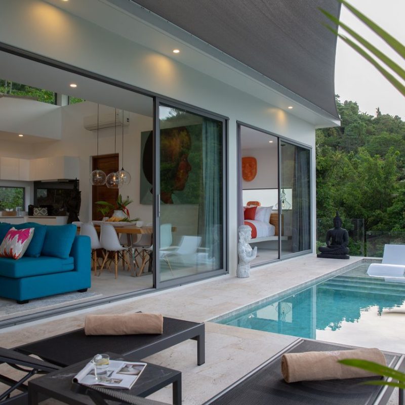 Villa Banana Fan, a 2 bedroom luxury, ocean view villa located in Zog Villa Estate, Maenam,, Koh Samui