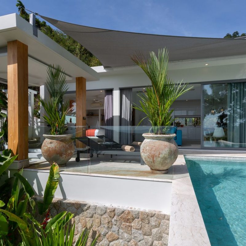 Villa Banana Fan, a 2 bedroom luxury, ocean view villa located in Zog Villa Estate, Maenam,, Koh Samui