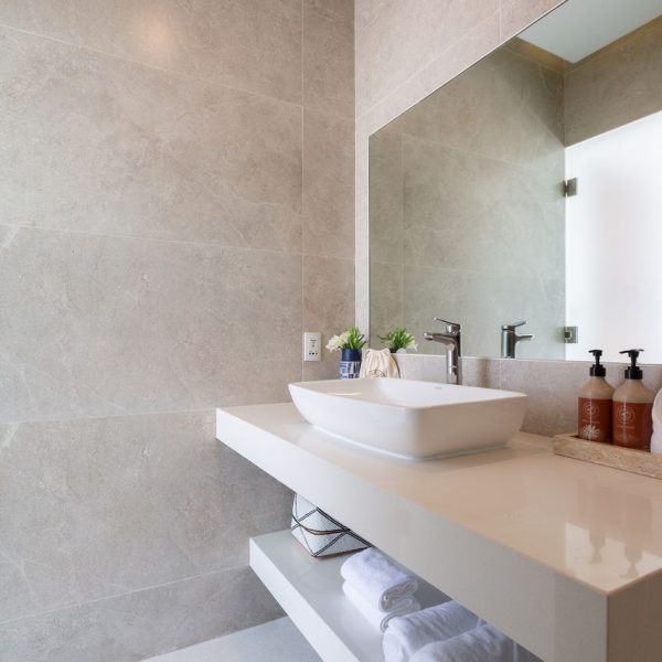 Bathroom at Villa Bougainvillea, a 4 bedroom luxury, ocean view villa located in Zog Villa Estate, Maenam,, Koh Samui