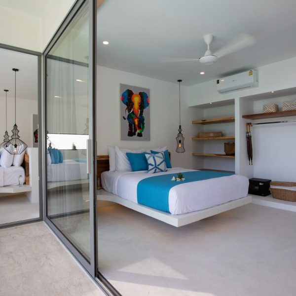 Bedroom at Villa Bougainvillea, a 4 bedroom luxury, ocean view villa located in Zog Villa Estate, Maenam,, Koh Samui