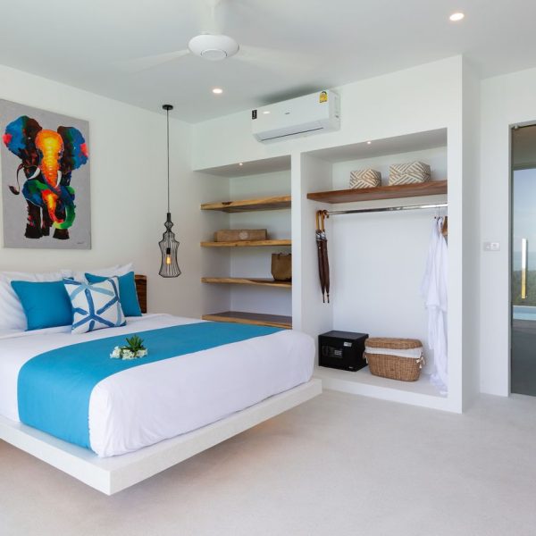 Bedroom at Villa Bougainvillea, a 4 bedroom luxury, ocean view villa located in Zog Villa Estate, Maenam,, Koh Samui