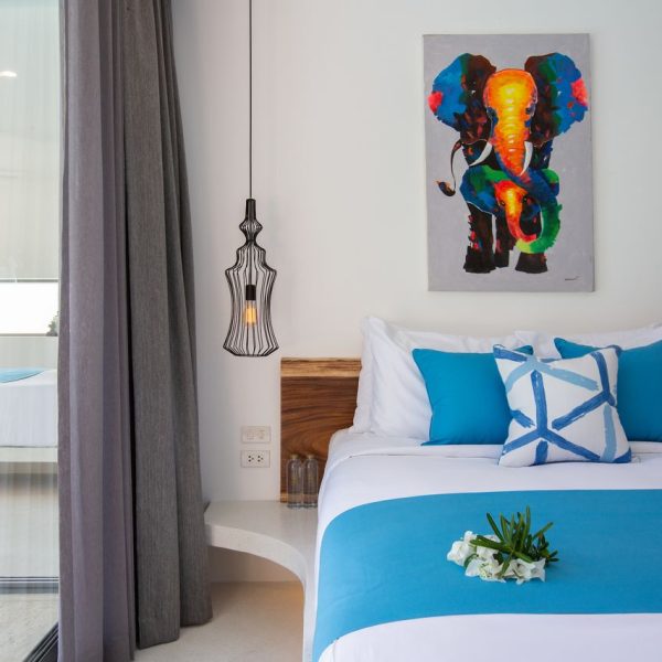 Bedroom at Villa Bougainvillea, a 4 bedroom luxury, ocean view villa located in Zog Villa Estate, Maenam,, Koh Samui