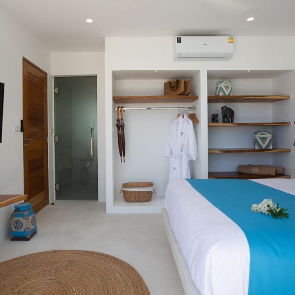 Bedroom at Villa Bougainvillea, a 4 bedroom luxury, ocean view villa located in Zog Villa Estate, Maenam,, Koh Samui