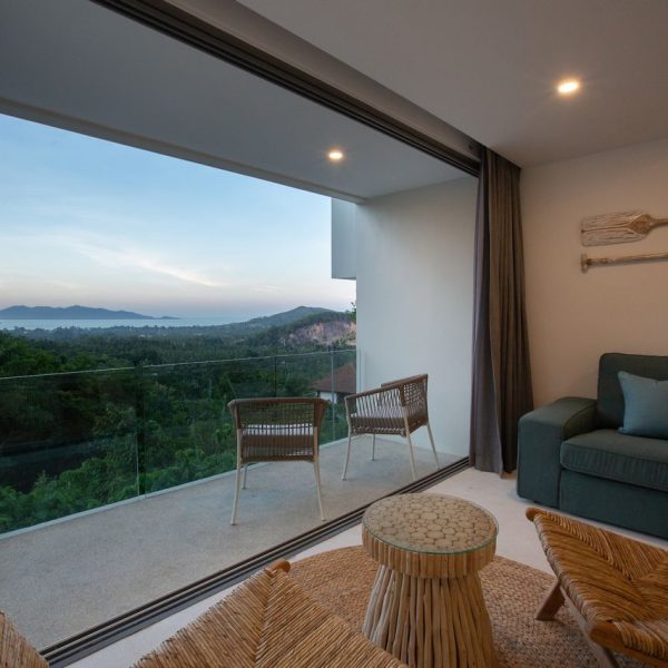Bedroom at Villa Bougainvillea, a 4 bedroom luxury, ocean view villa located in Zog Villa Estate, Maenam,, Koh Samui