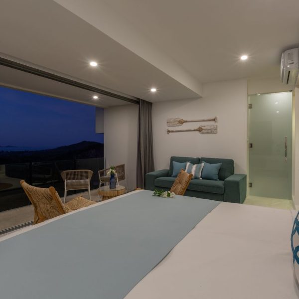 Bedroom at Villa Bougainvillea, a 4 bedroom luxury, ocean view villa located in Zog Villa Estate, Maenam,, Koh Samui