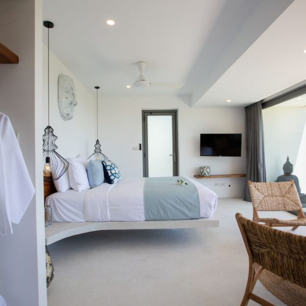Bedroom at Villa Bougainvillea, a 4 bedroom luxury, ocean view villa located in Zog Villa Estate, Maenam,, Koh Samui