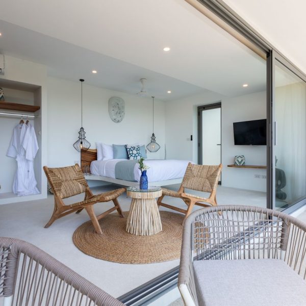 Bedroom at Villa Bougainvillea, a 4 bedroom luxury, ocean view villa located in Zog Villa Estate, Maenam,, Koh Samui