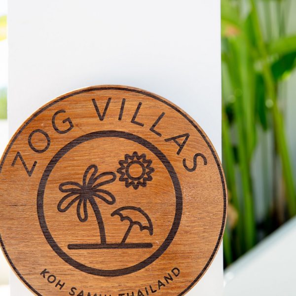 Entrance and car at Villa Bougainvillea, a 4 bedroom luxury, ocean view villa located in Zog Villa Estate, Maenam,, Koh Samui