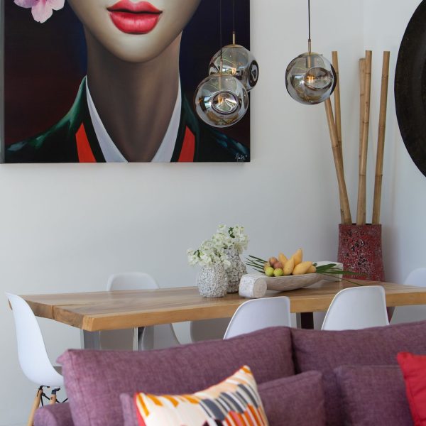 Living room at Villa Bougainvillea, a 4 bedroom luxury, ocean view villa located in Zog Villa Estate, Maenam,, Koh Samui