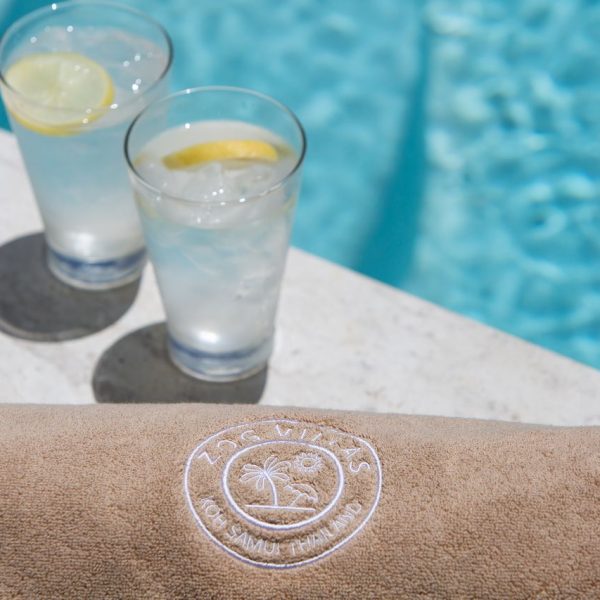 Pool details at Villa Bougainvillea, a 4 bedroom luxury, ocean view villa located in Zog Villa Estate, Maenam,, Koh Samui