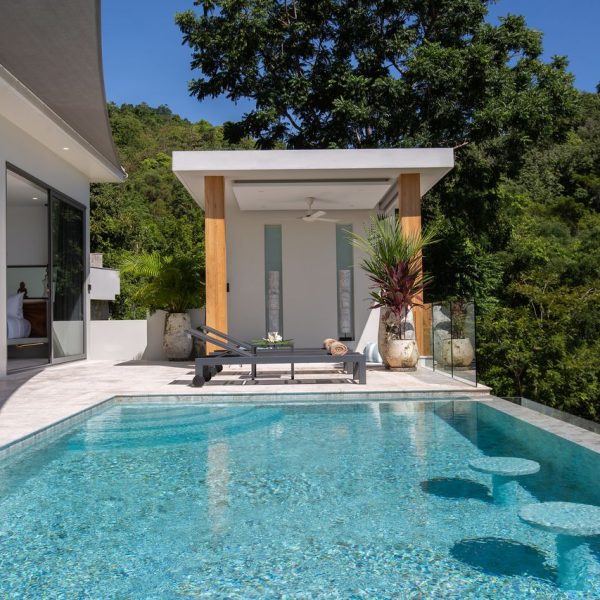 Swimming Pool at Villa Bougainvillea, a 4 bedroom luxury, ocean view villa located in Zog Villa Estate, Maenam,, Koh Samui