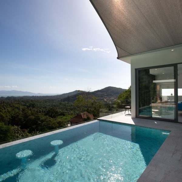 Swimming Pool at Villa Bougainvillea, a 4 bedroom luxury, ocean view villa located in Zog Villa Estate, Maenam,, Koh Samui