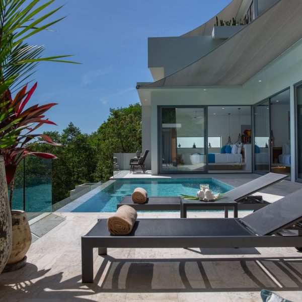 Swimming Pool at Villa Bougainvillea, a 4 bedroom luxury, ocean view villa located in Zog Villa Estate, Maenam,, Koh Samui