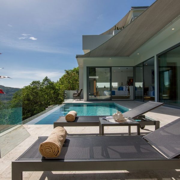 Swimming Pool at Villa Bougainvillea, a 4 bedroom luxury, ocean view villa located in Zog Villa Estate, Maenam,, Koh Samui
