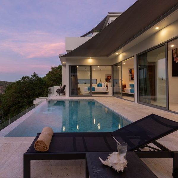 Swimming Pool at Villa Bougainvillea, a 4 bedroom luxury, ocean view villa located in Zog Villa Estate, Maenam,, Koh Samui