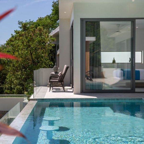Swimming Pool at Villa Bougainvillea, a 4 bedroom luxury, ocean view villa located in Zog Villa Estate, Maenam,, Koh Samui