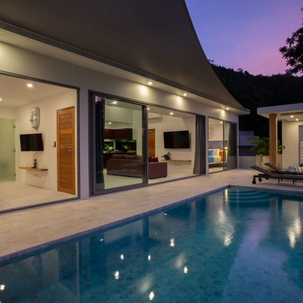 Swimming Pool at Villa Bougainvillea, a 4 bedroom luxury, ocean view villa located in Zog Villa Estate, Maenam,, Koh Samui