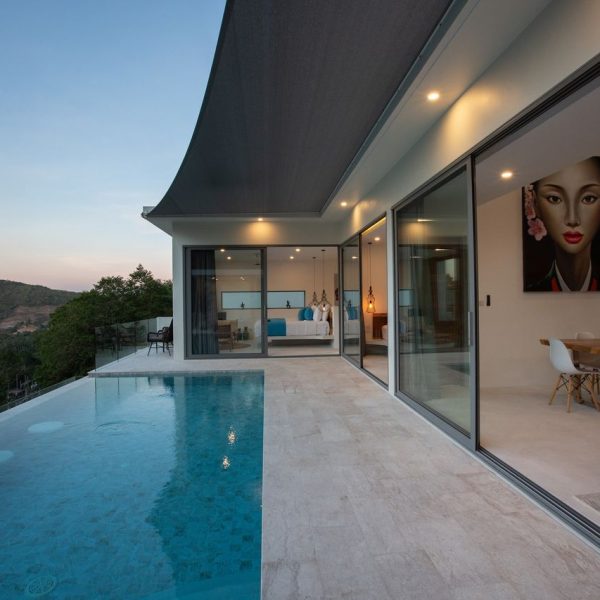 Swimming Pool at Villa Bougainvillea, a 4 bedroom luxury, ocean view villa located in Zog Villa Estate, Maenam,, Koh Samui