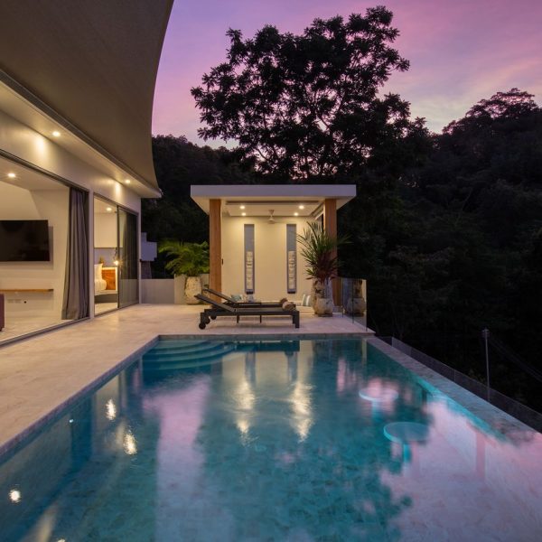 Swimming Pool at Villa Bougainvillea, a 4 bedroom luxury, ocean view villa located in Zog Villa Estate, Maenam,, Koh Samui