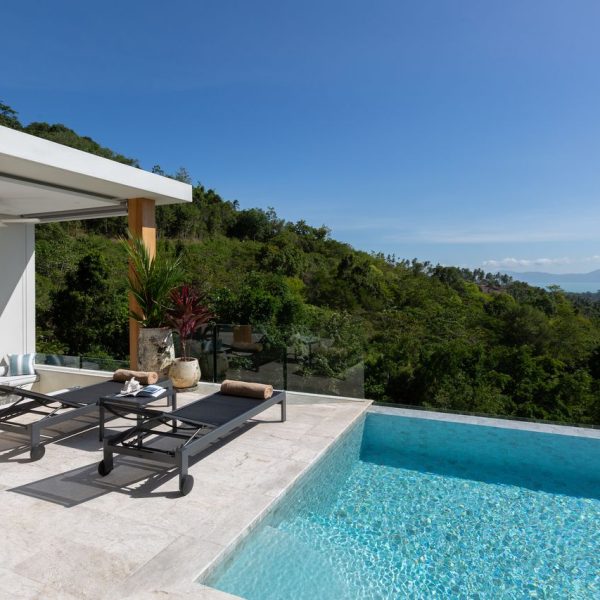 Swimming Pool at Villa Bougainvillea, a 4 bedroom luxury, ocean view villa located in Zog Villa Estate, Maenam,, Koh Samui