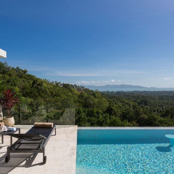 Swimming Pool at Villa Bougainvillea, a 4 bedroom luxury, ocean view villa located in Zog Villa Estate, Maenam,, Koh Samui