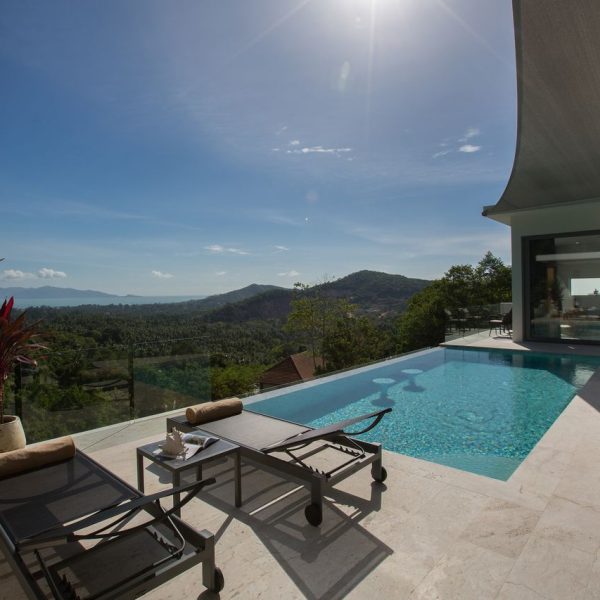 Swimming Pool at Villa Bougainvillea, a 4 bedroom luxury, ocean view villa located in Zog Villa Estate, Maenam,, Koh Samui