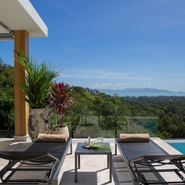 View from Villa Bougainvillea, a 4 bedroom luxury, ocean view villa located in Zog Villa Estate, Maenam,, Koh Samui